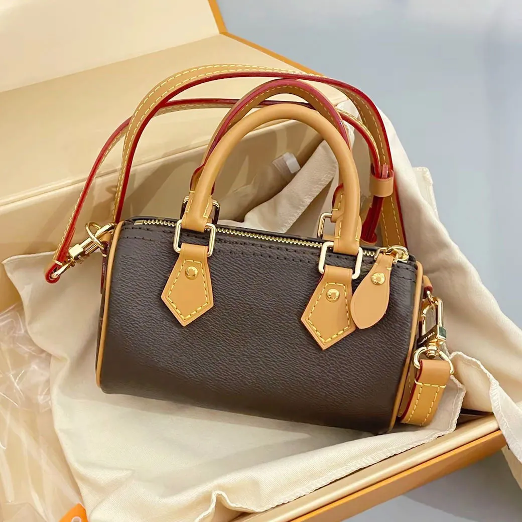 Top Designer Mini Nano 16cm Shoulder Bag Women Leather Denim Crossbody Luxury Brand Embossed Tote Purse Brown Flower bag1