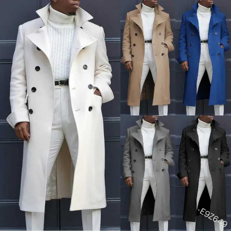 New Arrival Mens Trench New Fashion Coat Autumn Winter UK Loose Coat Medium length Trench Mens Long Coat La Ropa De Los Hombres R241004