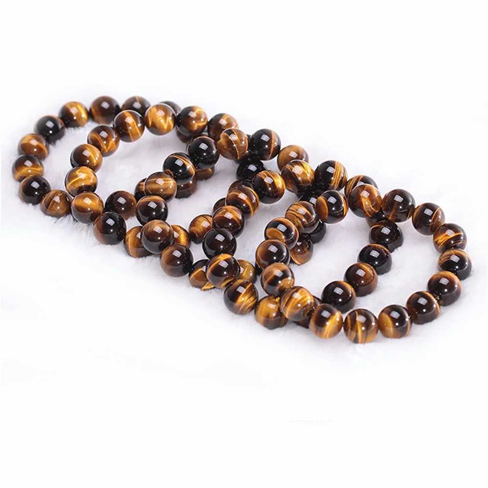 Men Energy 4-12mm Kirykle Fashion Stone Tiger Eye Natural Bangles Beads Reiki Healing Bracelets for Women Jewelry Pulseras GiftsX24