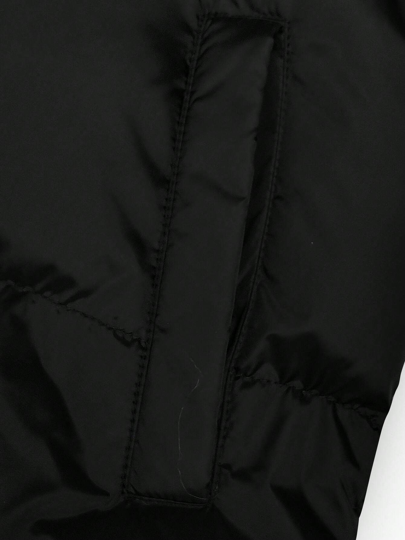 Men's Drawstring Hooded Zipper Padded Coat, Sweater Not Included, Plain Going Out Basic Quilted Jacket