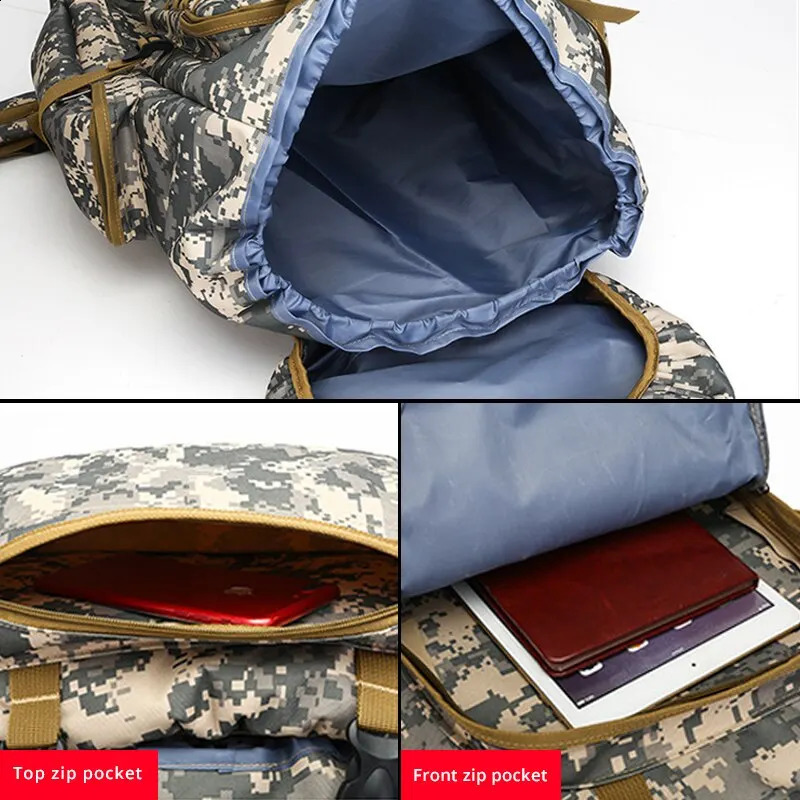 Rilibegan military travel backpack tactical climbing outdoor hiking camouflage multifunctional bag military backpack ww 241008