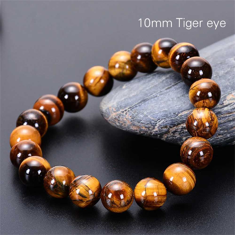 Men Energy 4-12mm Kirykle Fashion Stone Tiger Eye Natural Bangles Beads Reiki Healing Bracelets for Women Jewelry Pulseras GiftsX24