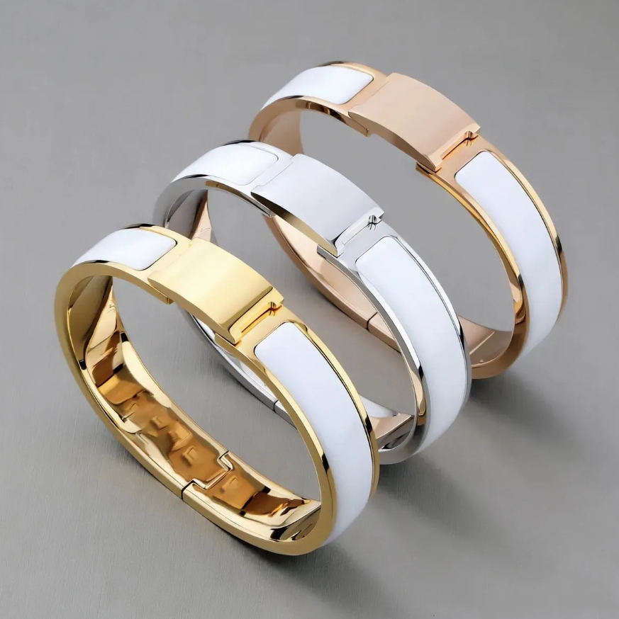 12MM Gold bracelet designer bracelet women and men classics jewelry titanium steel High quality unisex gift