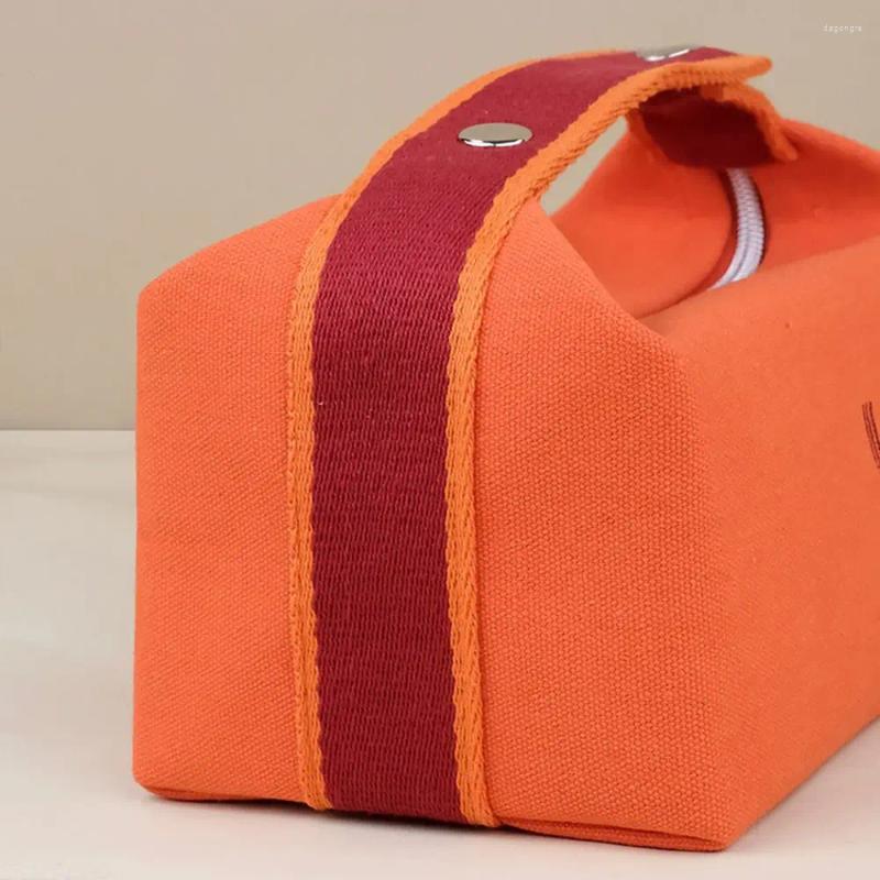 3 Cosmetic Bags INS Travel Wash Bag Large Capacity Canvas Portable Makeup Simple Women's Cosmetics Storage 4