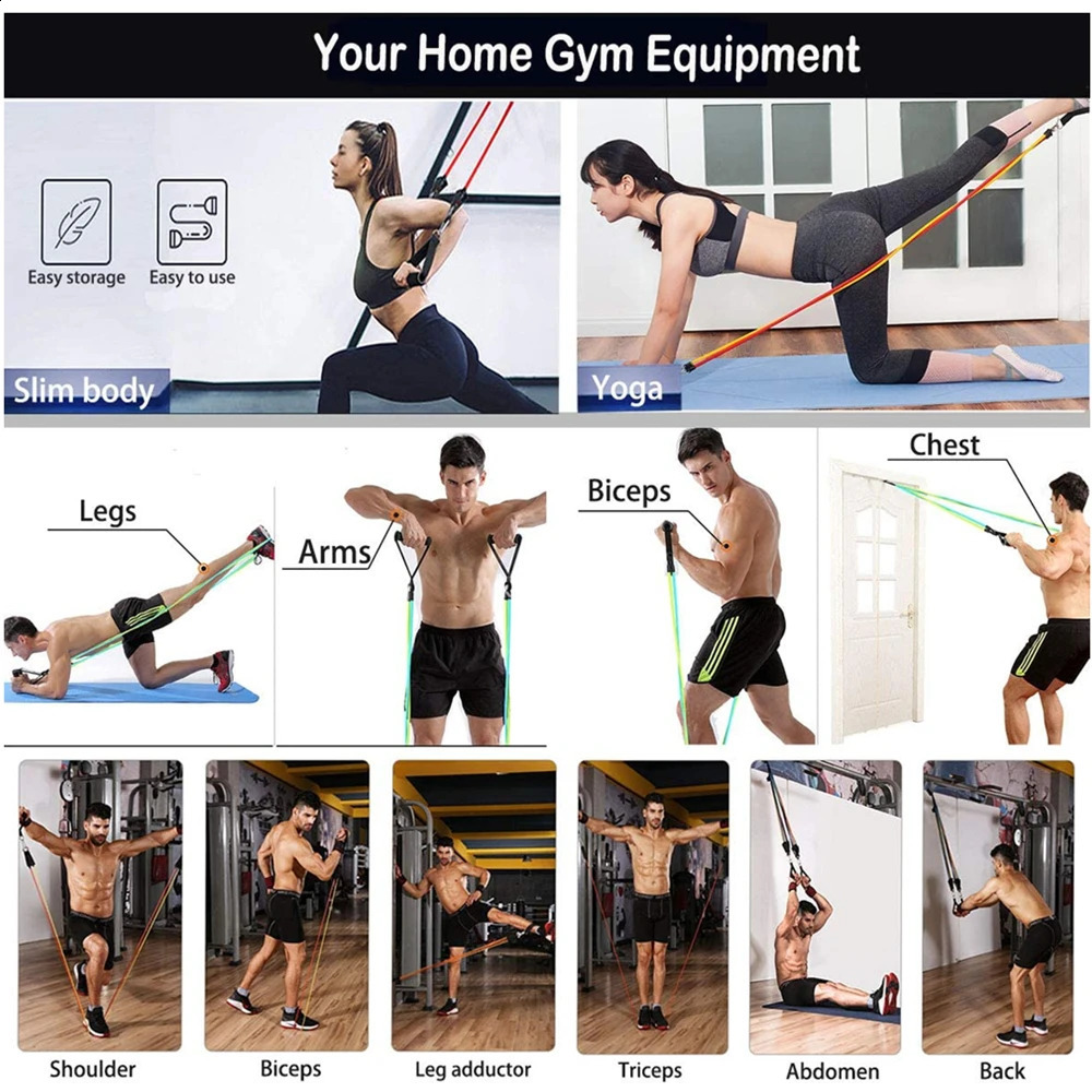 300 pound fitness resistance band set yoga boots exercise equipment home gym mens weight fitness 240930