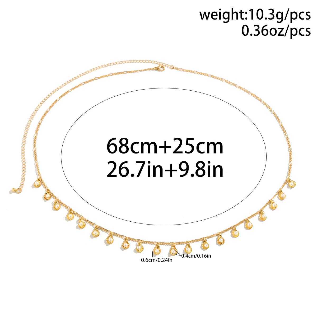 Ingemark Vintage Tiny Conch Lingerie Chain Waist Belly Belt for Women Summer Bikini Festival Rave Body Jewelry Y2K AccessoriesX240930