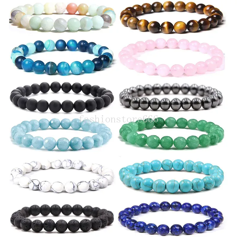 12 Styles Mixed Natural Stone Strands Beaded Bracelets For Women Men Lover Handmade Charm Yoga Energy Jewelry