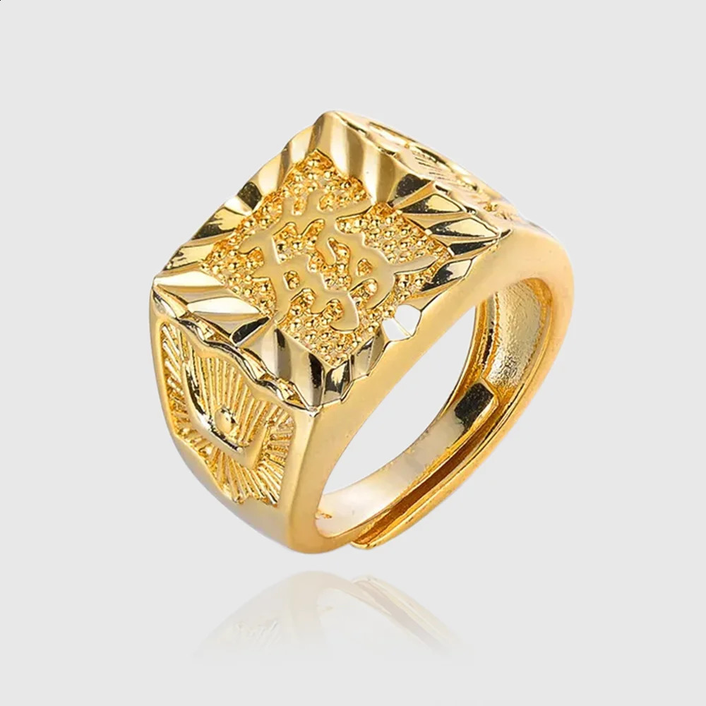 Real 18K Gold Ring for Men Anillos Mujer Rock Gemstone Genuine 18 K Jewelry De Hiphop Origin Rings Box Bizuteria 240923