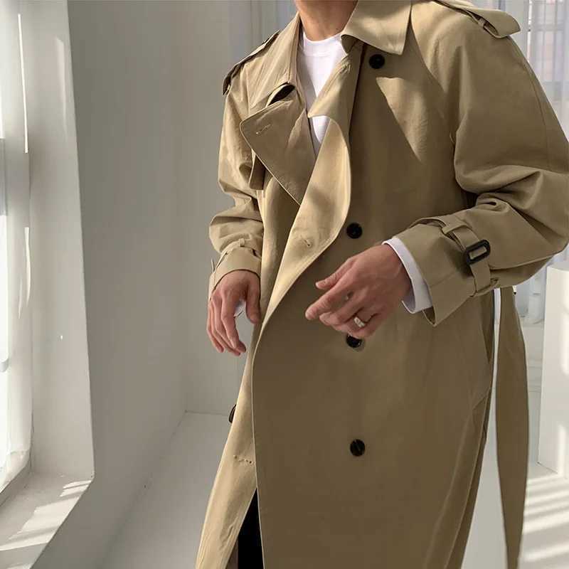 New Arrival Mens solid collar double chest loose casual coat mens short coat R241004