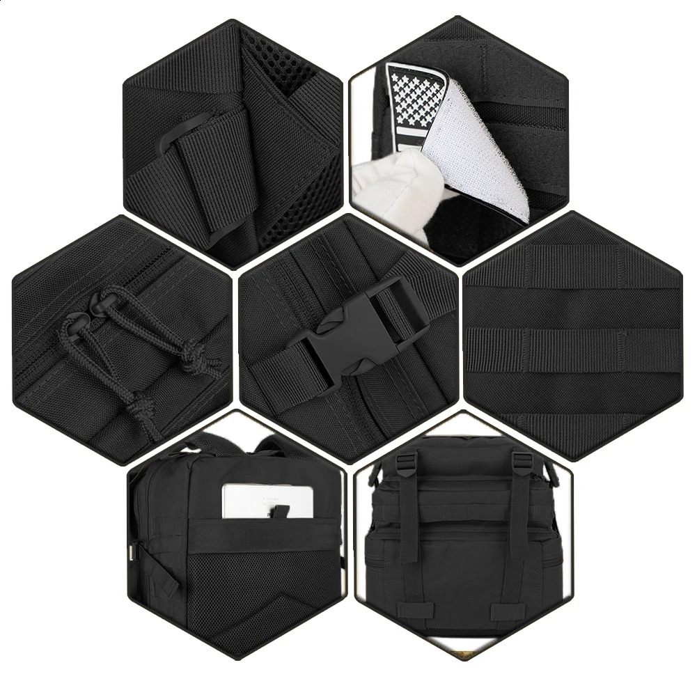 QT QY 30/50L tactical backpack mens travel bag survival outdoor 3P attack bag EDC Molle bag hiking hunting bag 241008