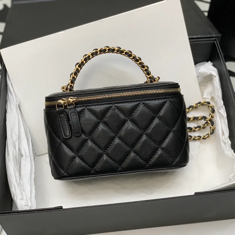 Premium Leather Vanity Case for Cosmetics - 17CM Crossbody & Shoulder Bag with Mirror