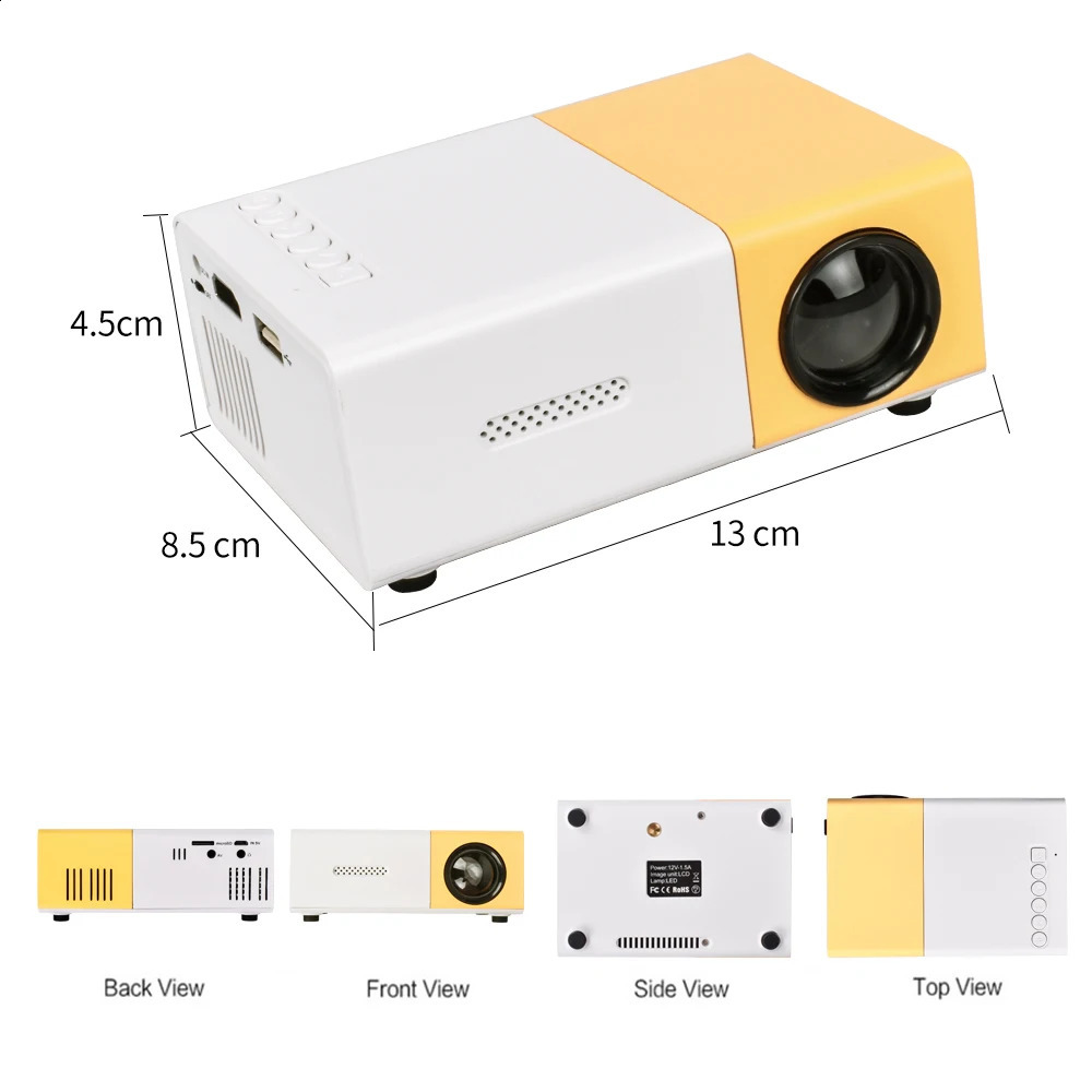 Salange Mini Projector YG300 Pro LED Supported 1080P Full HD Portable Beamer Audio USB Video Projetor 240929