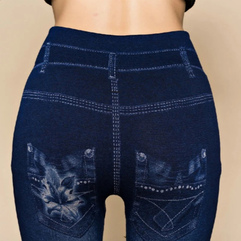 Sexy Women Jean Skinny Jeggings Pants high waist leggings female print anklelength Slim Legging Fitness Plus Size 240930 - view 6