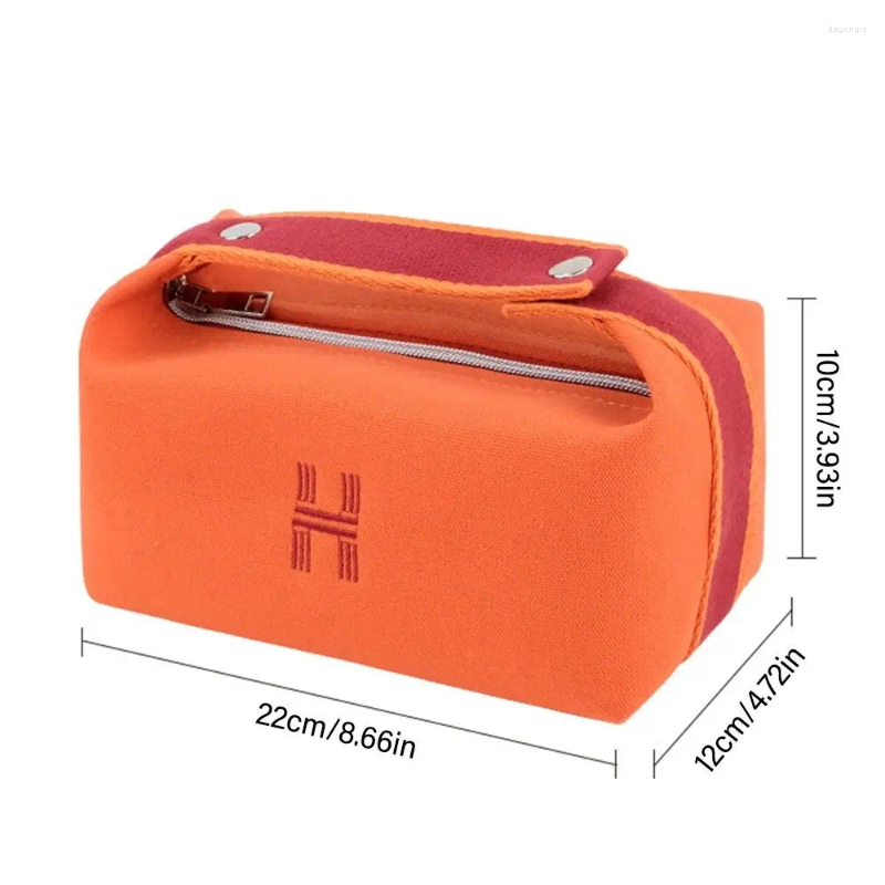 3 Cosmetic Bags INS Travel Wash Bag Large Capacity Canvas Portable Makeup Simple Women's Cosmetics Storage 4