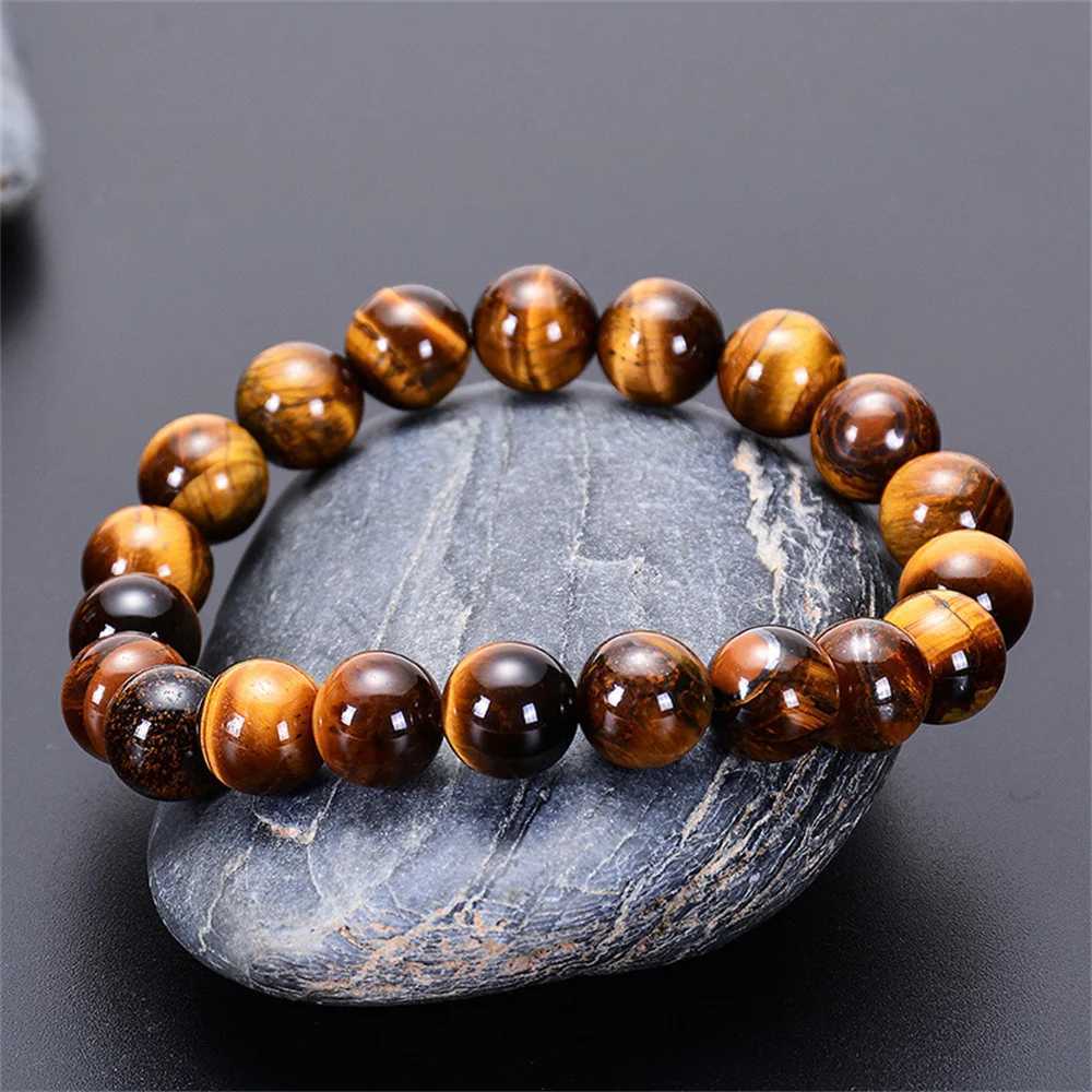 Men Energy 4-12mm Kirykle Fashion Stone Tiger Eye Natural Bangles Beads Reiki Healing Bracelets for Women Jewelry Pulseras GiftsX24