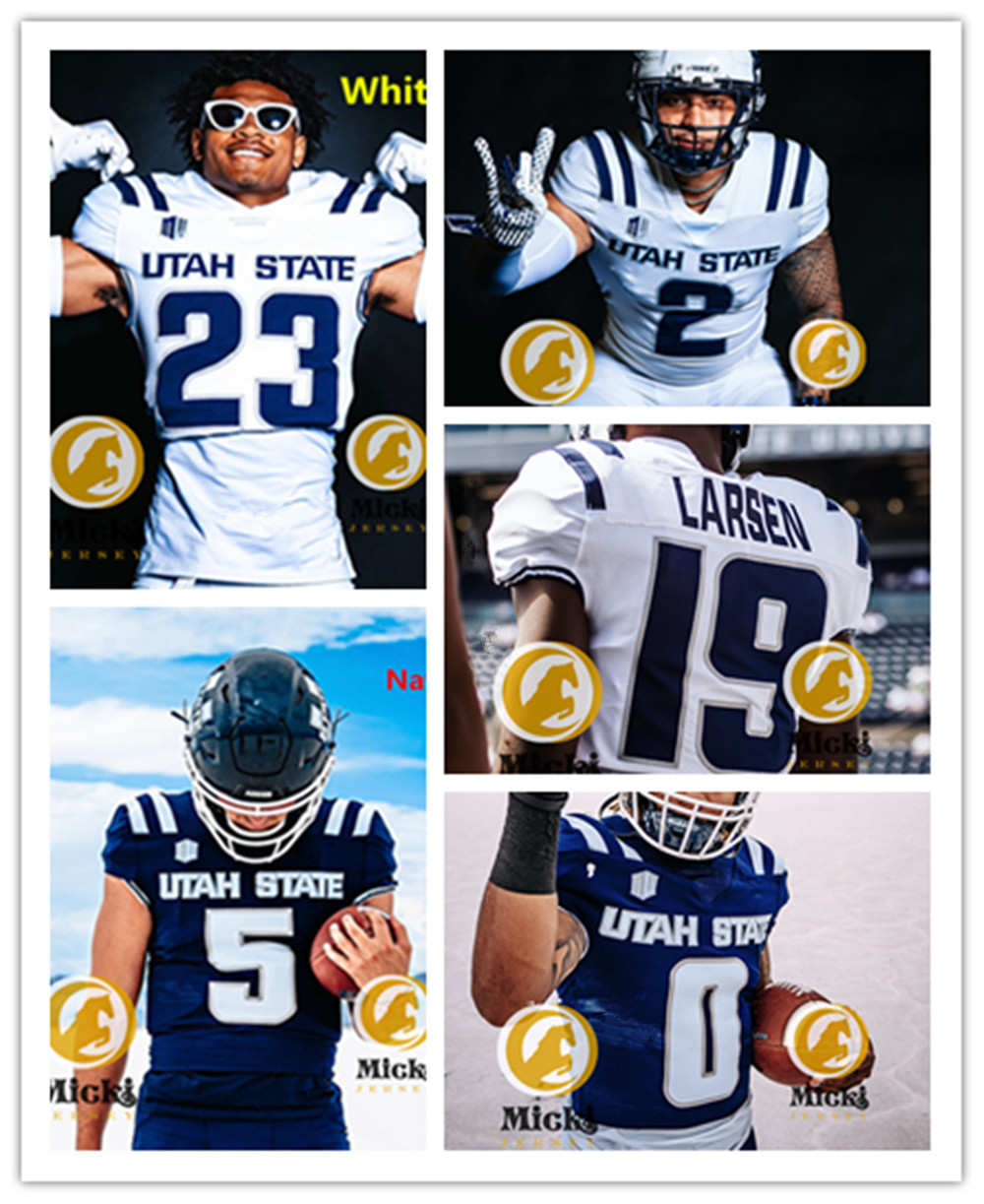 Bobby Wagner Avante Dickerson Utah State Aggies Football Jersey Spencer Petras Colby Bowman Jaiden Francois JohnWard MJ Tafisi Jr. Javar Strong Utah State Jerseys