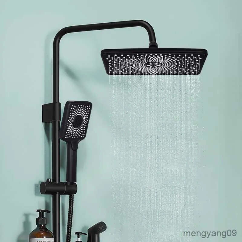Showerhead Square Shower Set Heads Rainfall Large Head Black Rain Waterfall For Bath Bathroom Accessories R230627 head room