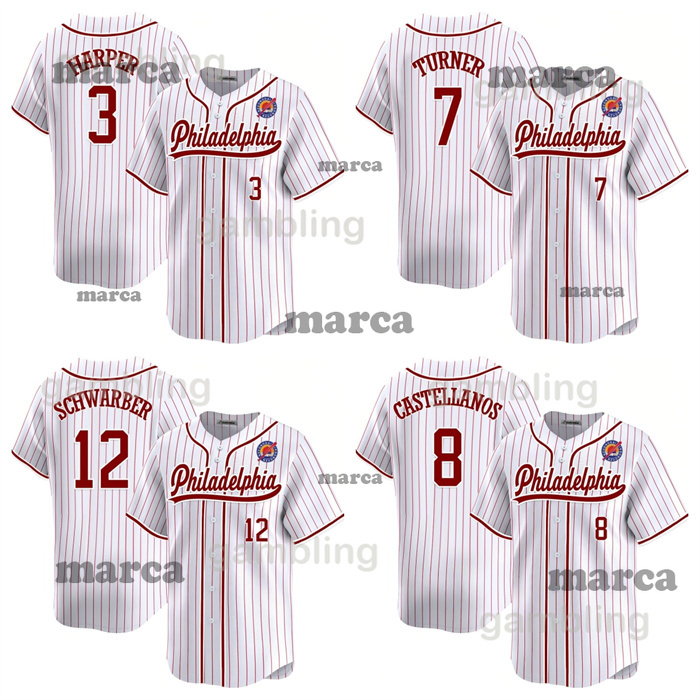 24 25 Mens/Youth/Women Baseball Stitched Jerseys Herper Trea Turner Kyle Schwarber J.T. Realmuto Alec Bohm Nick Castellanos Aaron Nola