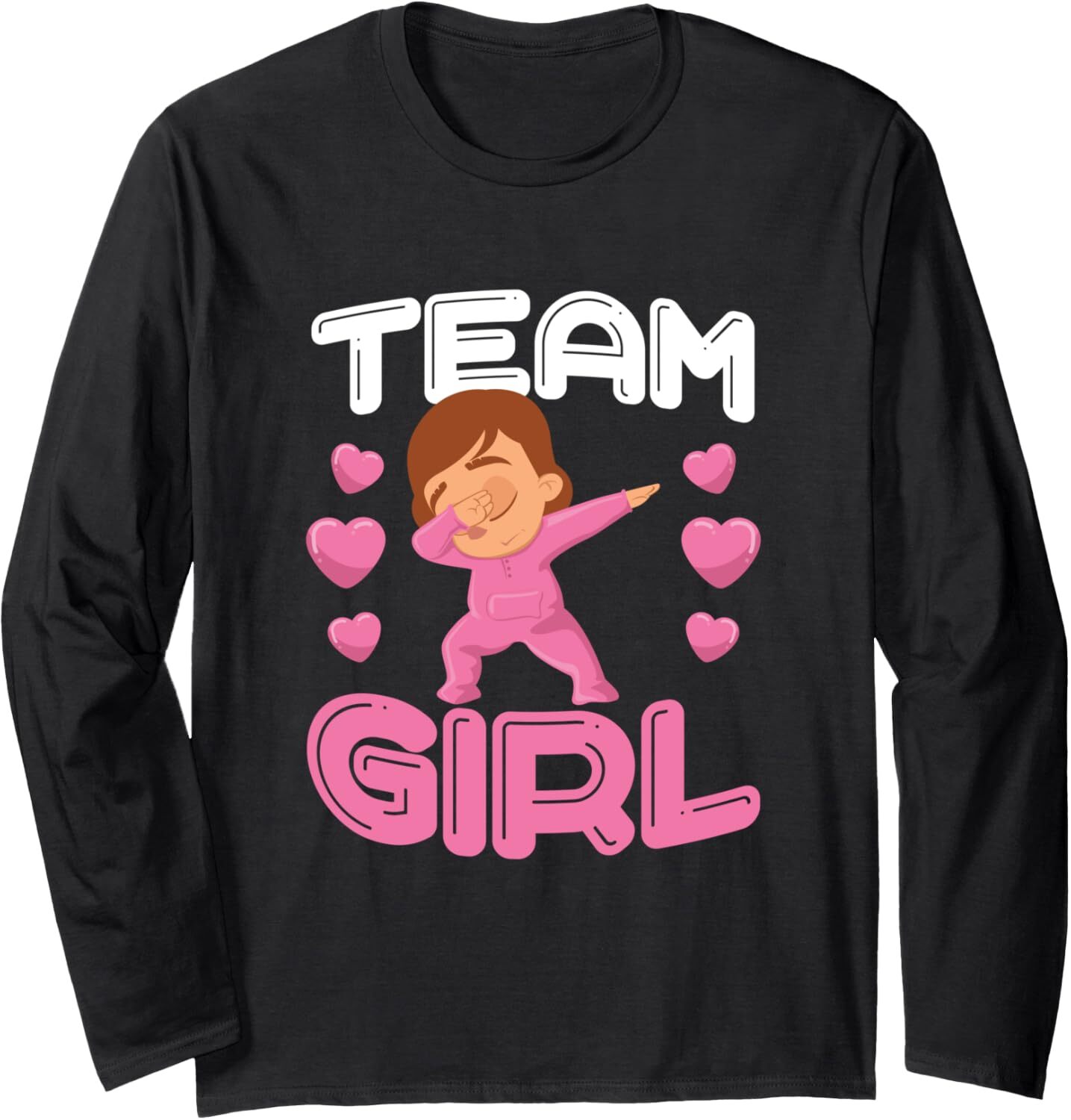 Long Sleeve Shirts for Men sweatshirt Cute Team Girl Gender Reveal Dabbing White Baby It's A Girl Long Sleeve Tee Streetwear Casual tops clothes