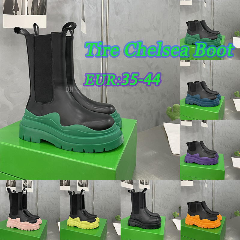 Designer Boots Tire Chelsea Ankle Boot Womens Martin Boots Mens Vegetally tanned leather Martin Anti Slip Chunky Boot Snow Winter Calfskin Platform Bootie Size 35-44