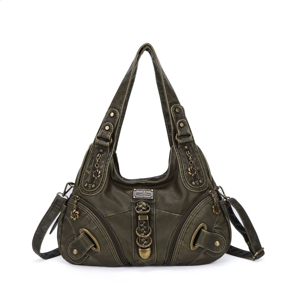 Angelkiss womens handbag top handle handbag fashionable retro handbag womens handbag 240930