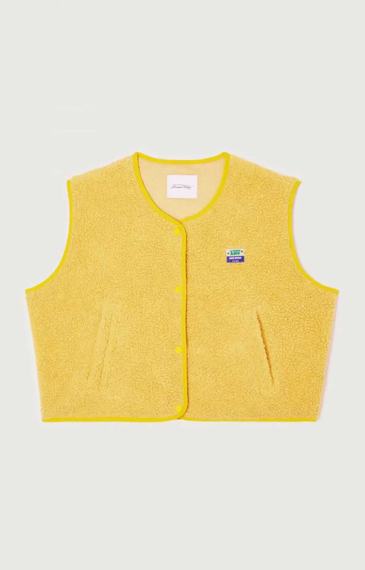 Sleeveless open top short fur vest casual loose fit pocket single chest top womens winter coat M241004