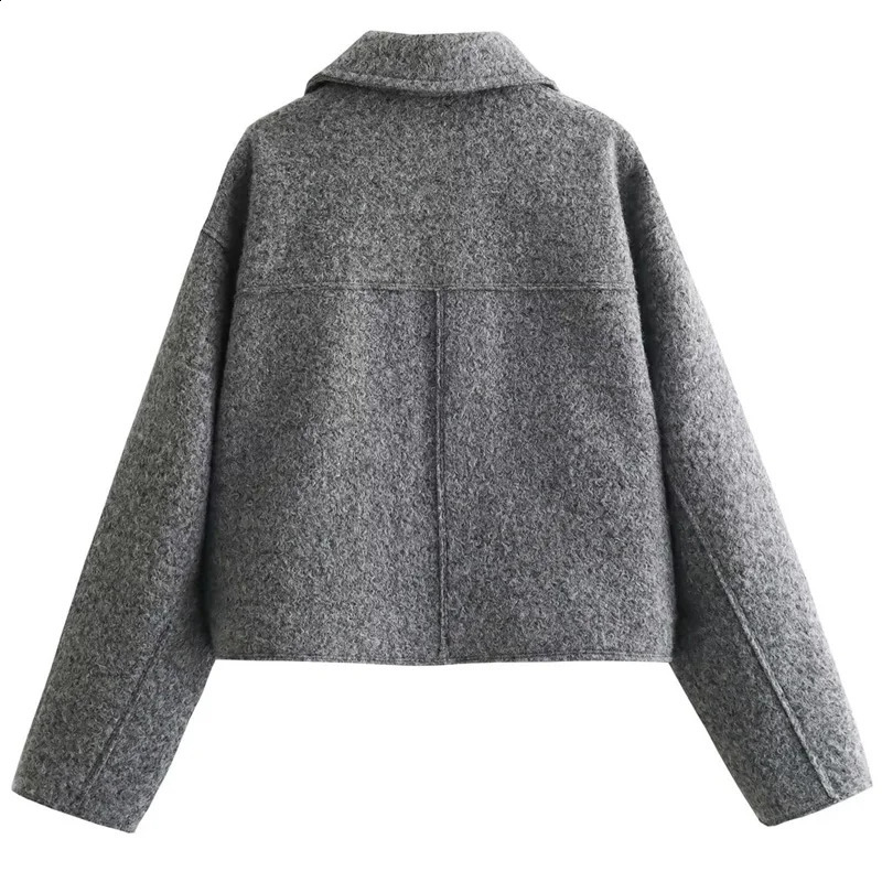 HXAO Tweed bomber jacket autumn winter jacket womens jacket womens jacket long sleeved solid jacket casual school team jacket 240930