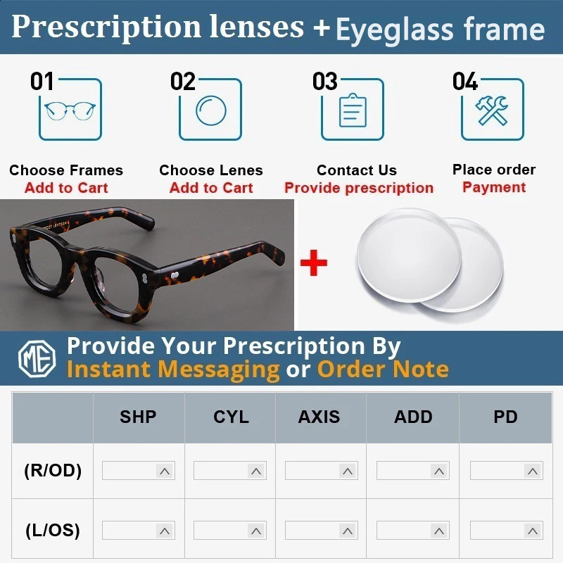 Mens Frame Fashion Thick Acetate Square er Myopia Glasses Handmade Optics Womens Prescription Glasses 240926