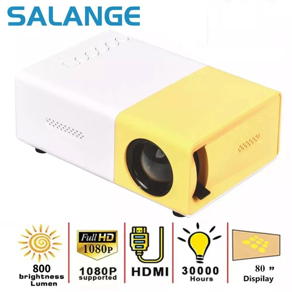 Salange Mini Projector YG300 Pro LED Supported 1080P Full HD Portable Beamer Audio USB Video Projetor 240929