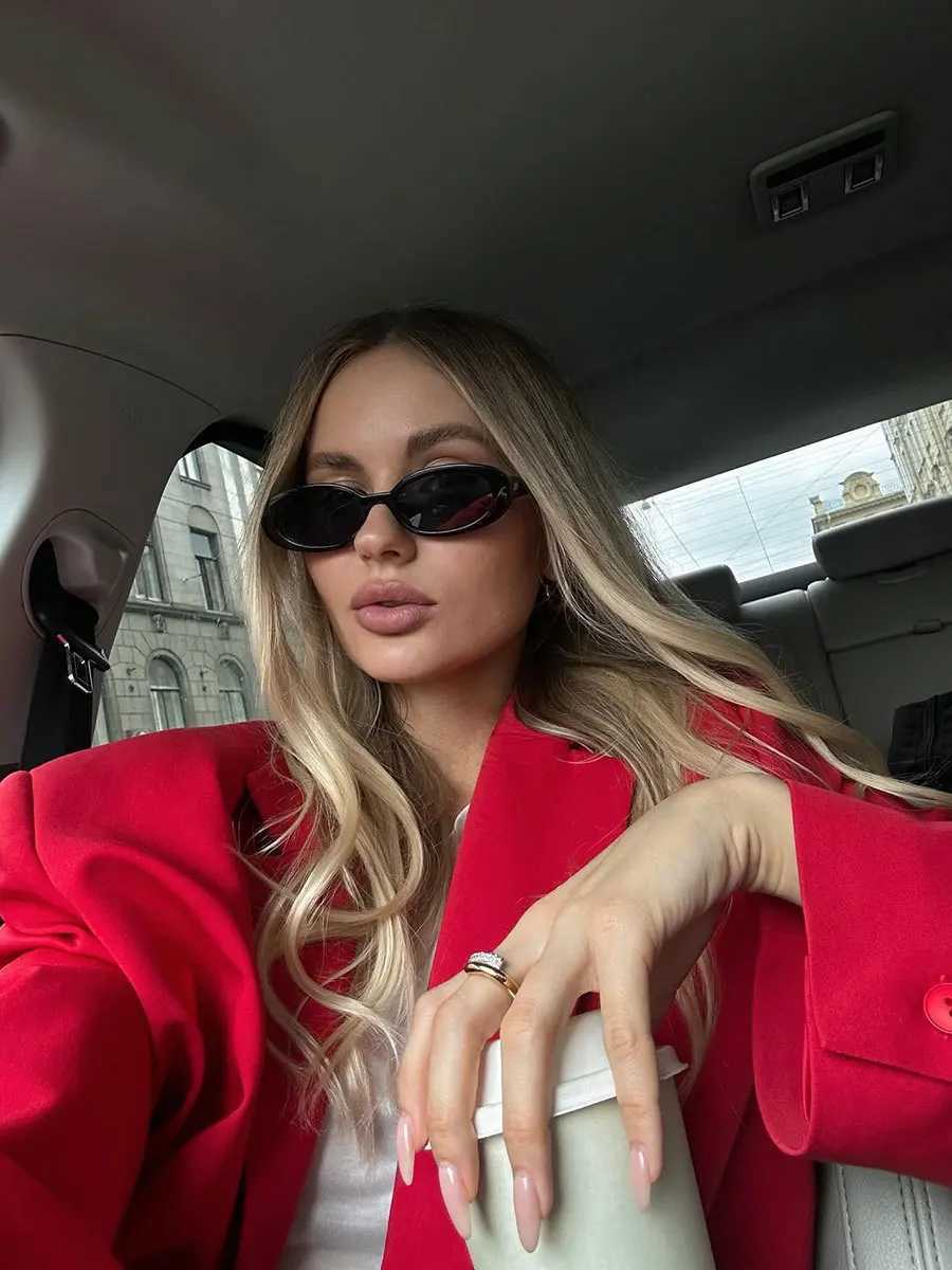 Bornladies Womens Red Suit Temperament Shoulder Pads Loose Coat Collar Pocket Casual Cardigan Fashion Office Ladies Suit JacketX2410