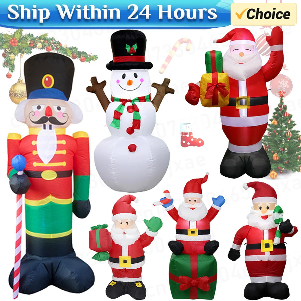 Christmas decoration inflatable toy Santa Claus snowman with builtin LED lights indoor and outdoor garden party scene props 240927