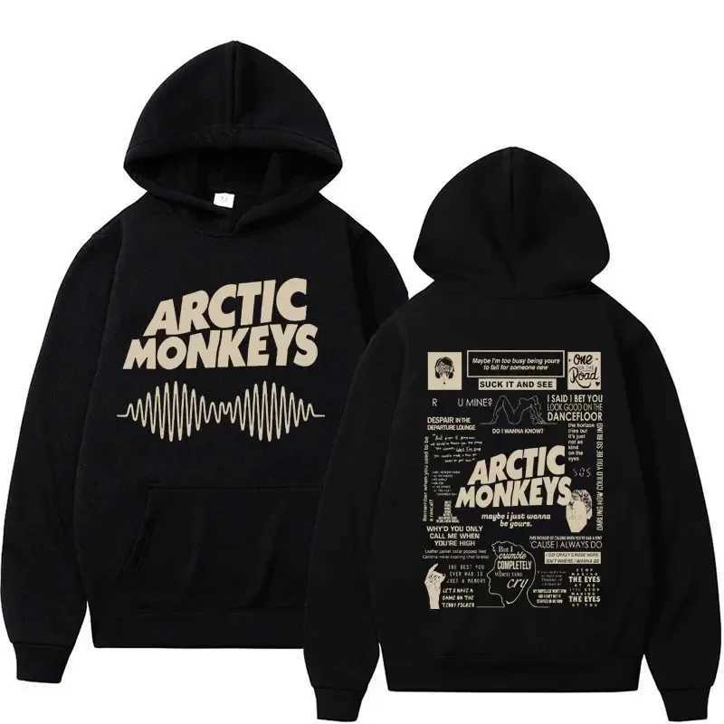 Men's Hoodies Sweatshirts Retro Arctic Monkey Music Tour Double sided Printed Hoodie Mens Harajuku Hip Hop Sportswear Oversized Y2K H241004