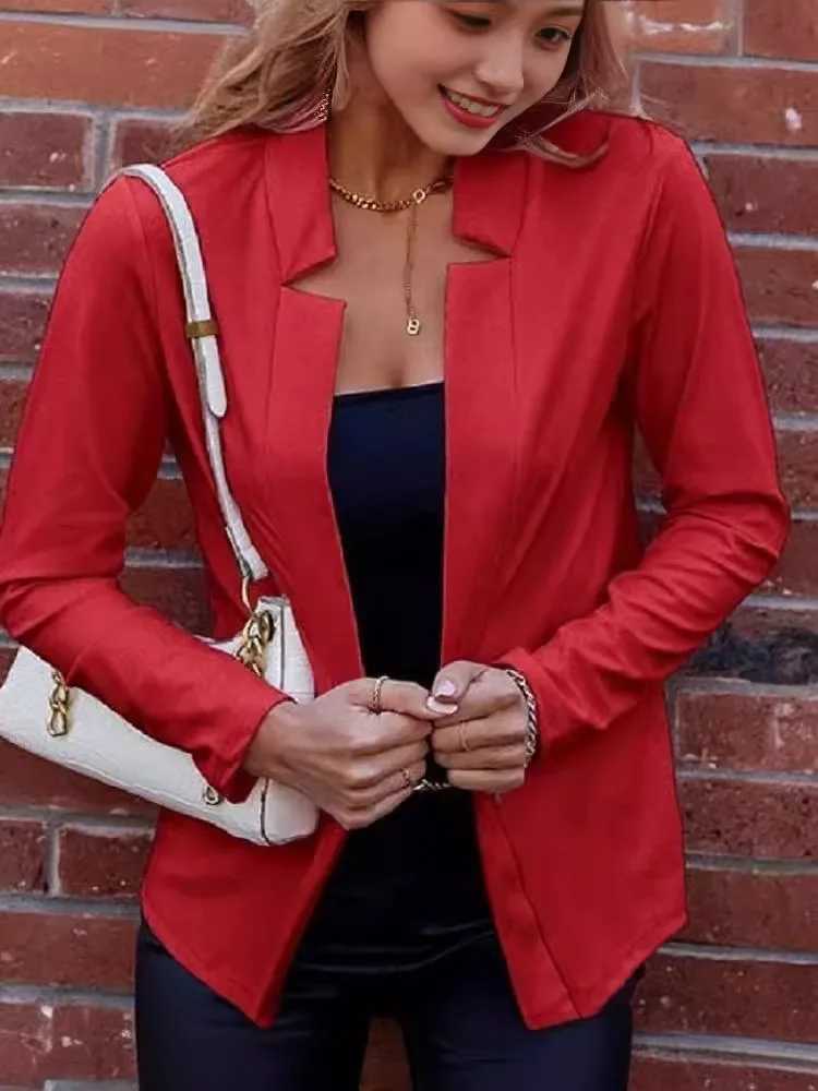New Cross-Border Womens Wear Pure Color Chigong Small Suit Cardigan Formal JacketX2410
