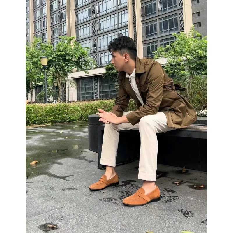 Men's Trench Coat autumn mens multi pocket jacket medium length ultra-thin slim fit windproof waist wrapped casual jacket Z241004