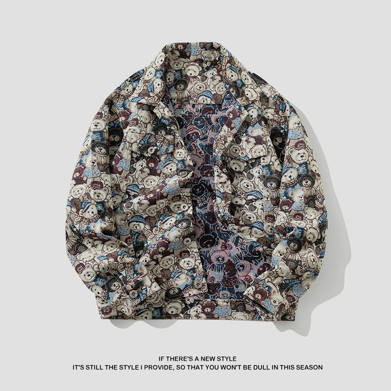 Men's Long Sleeve Floral Jacquard Colorful Going Out Casual Dress Shirt, Spring Autumn, Boyfriend Gift