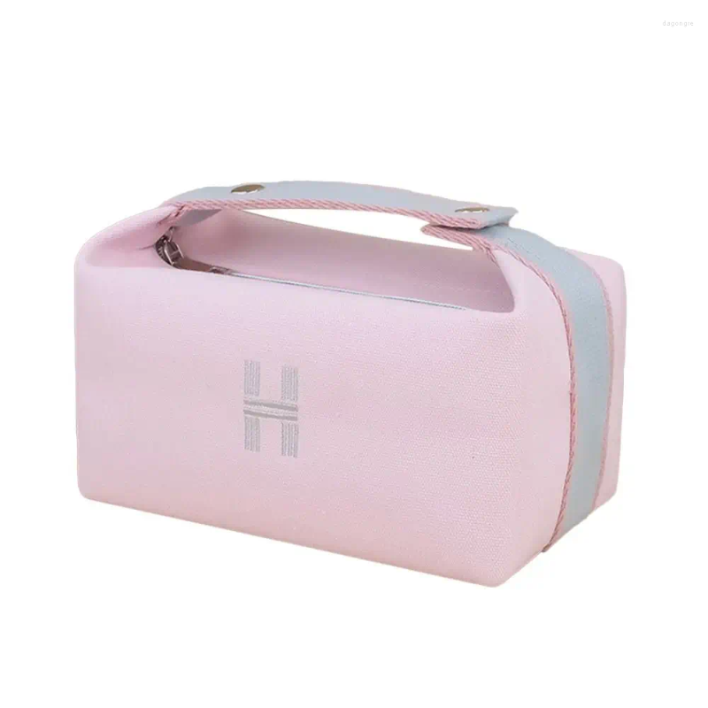 3 Cosmetic Bags INS Travel Wash Bag Large Capacity Canvas Portable Makeup Simple Women's Cosmetics Storage 4