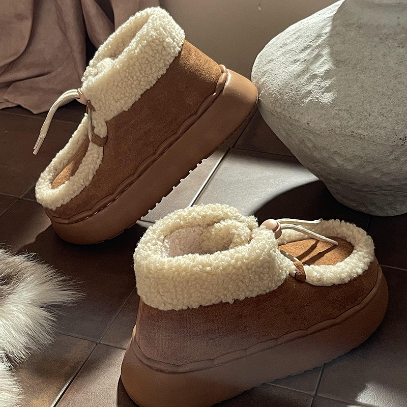 Women's 2024 new winter suede thick short boots. Warm flat bottom non slip cotton shoes 241115