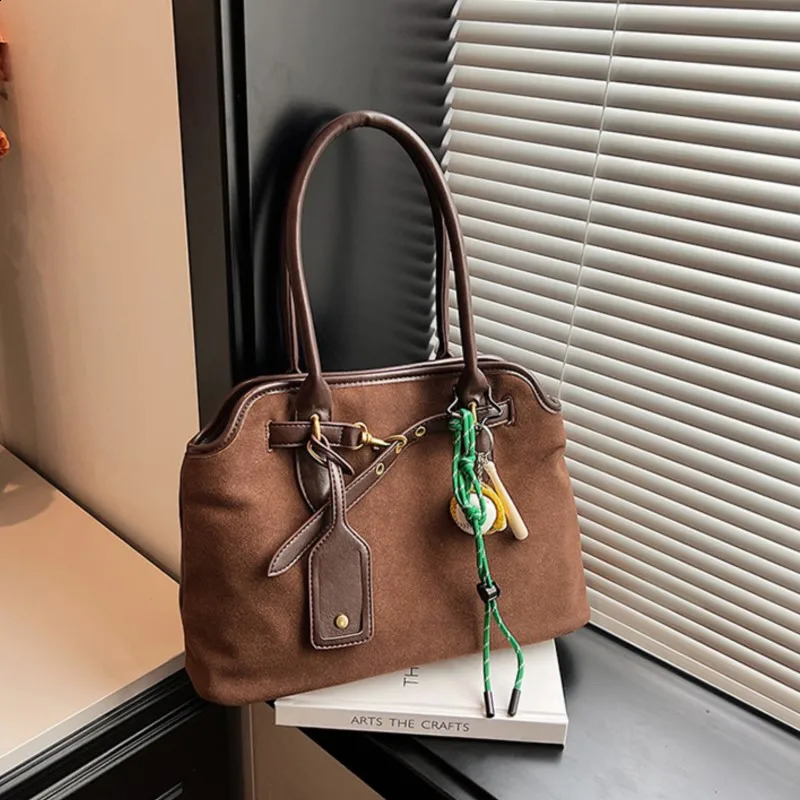 Retro Matte PU Leather Shoulder Bag Women Korean Large Capacity Crossbody Bags Tote Bag Fashion Handbags 240930