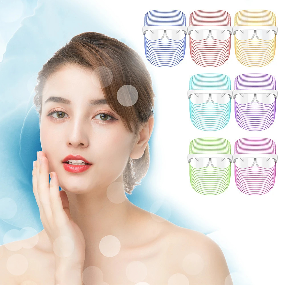 Rechargable Red Light Therapy Skin Care Led Mask Home Use Beauty Devices 7 Colours LED Light Therapy Face Beauty Devices 240930