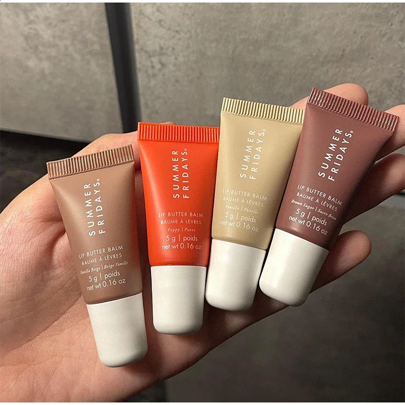 Summer Lip Balm Set Moisturizing Care Lip Balm Smoothing Lip Lines Lasting Nourishment Women Daily Natural Soft Lip Gloss Makeup 240925