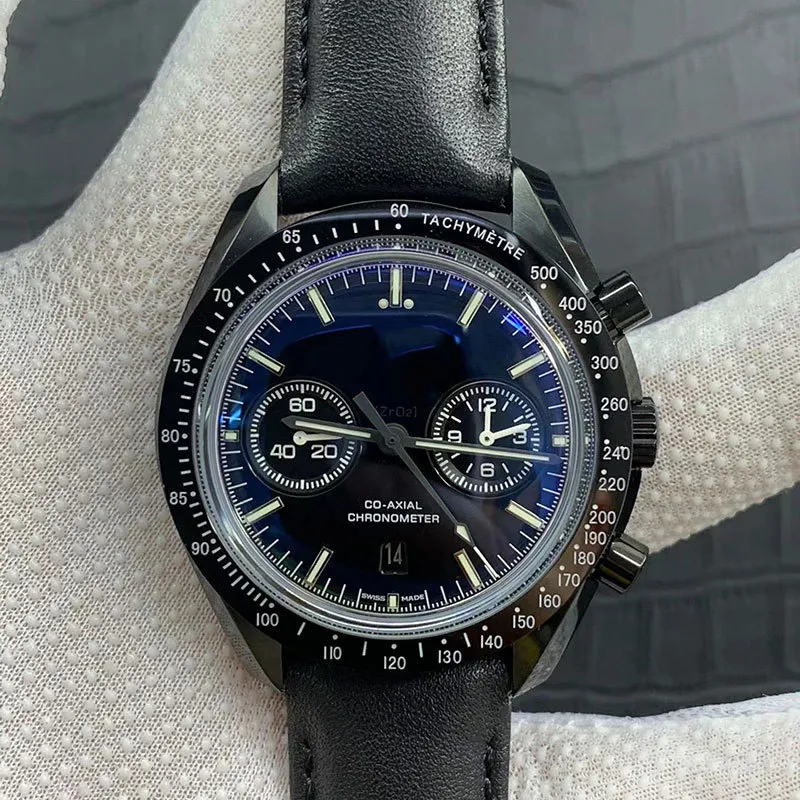 Designer watch Men Automatic Mechanical watches Leather Strap Multi functional Timing Series Fully Water Proof Business Chronograph Wristwatches q25T#