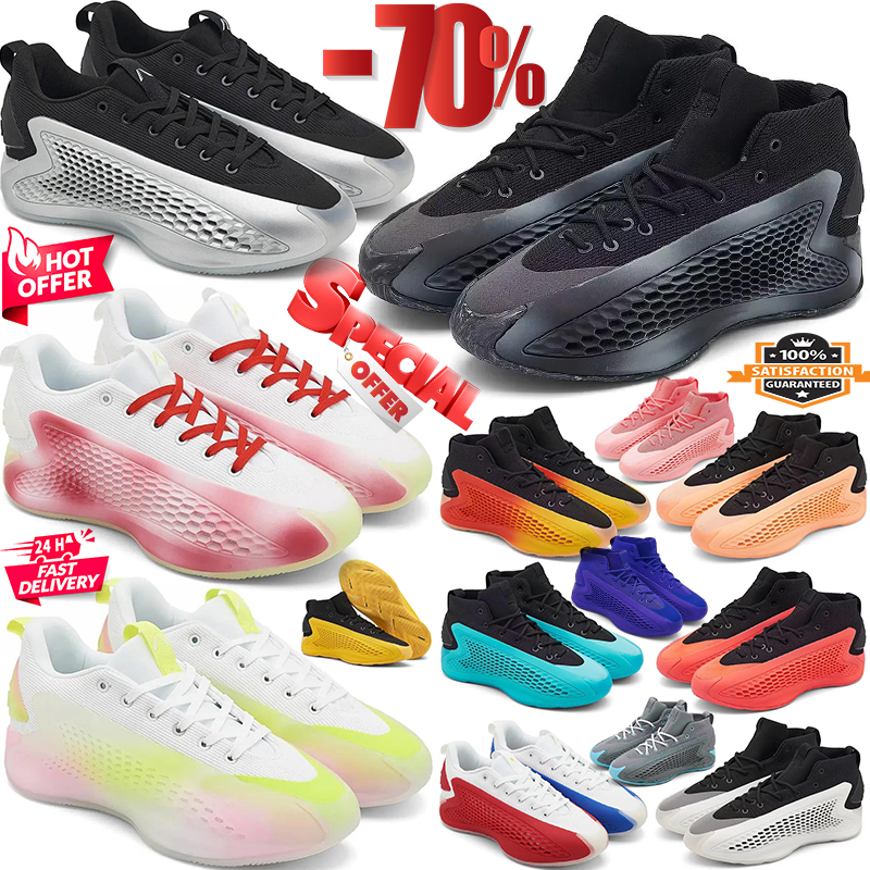 Ae1 Basketball Shoes High Low Sports Mens Sneakers Training Sports Outdoors Shoes With AE 1 White Blue Purple Pink Gray Mens Sneakers Size 40-46