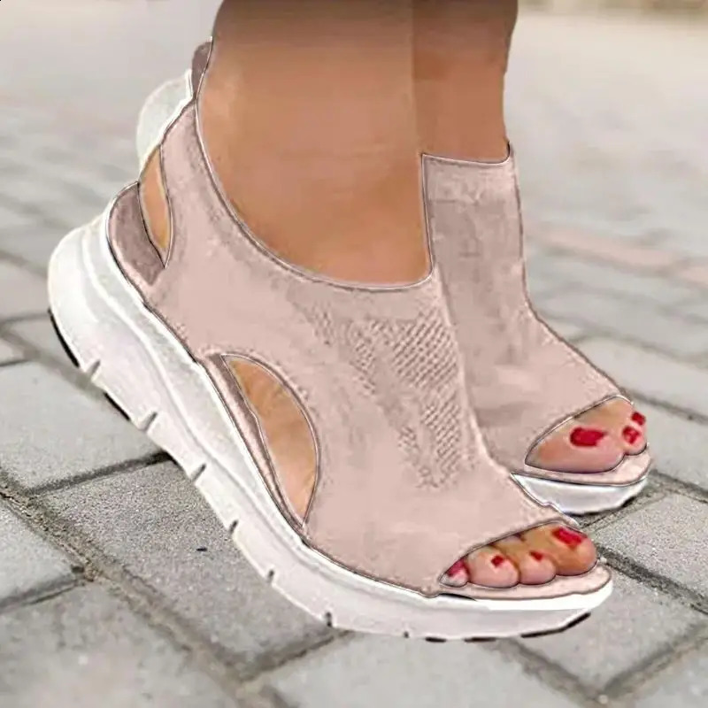 Summer Washable Slingback Orthopedic Slide Sport Sandals Super Comfy Sports Knit Mesh Soft Sole Fashion Womens Shoes 240924