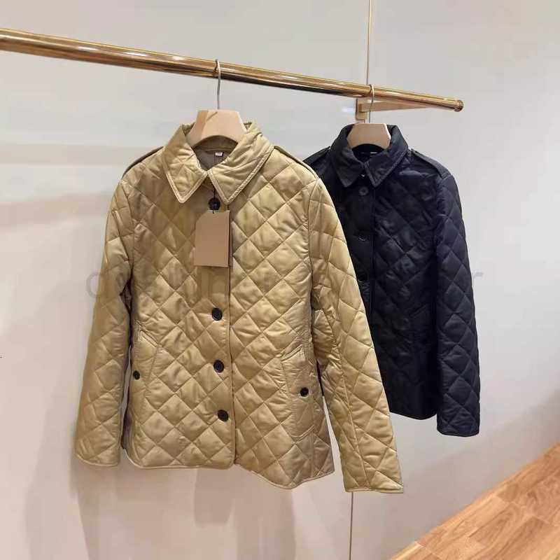 Women's Jackets Designer Luxury brand high quality cow horn diamond buckle quilted temperature controlled slim fit jacket cotton jacket cow horn buckle BKRK