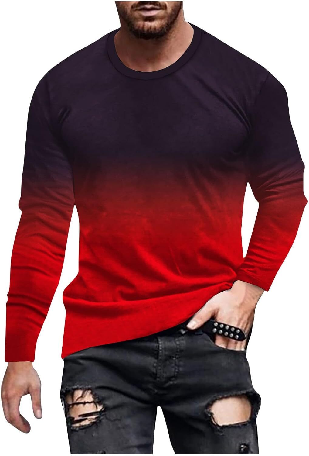 Long Sleeve Shirts for Men sweatshirt Long Sleeve Tee Shirts for Men Graphic Marble Print Casual Pullover Big and Tall Crewneck Sweatshirts Sports Str