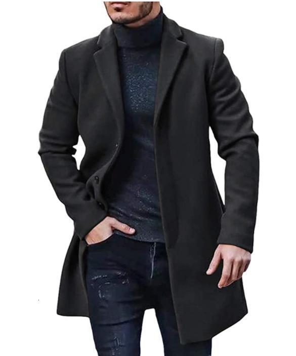 Men Lapel Neck Single Breasted Overcoat For Dailywear