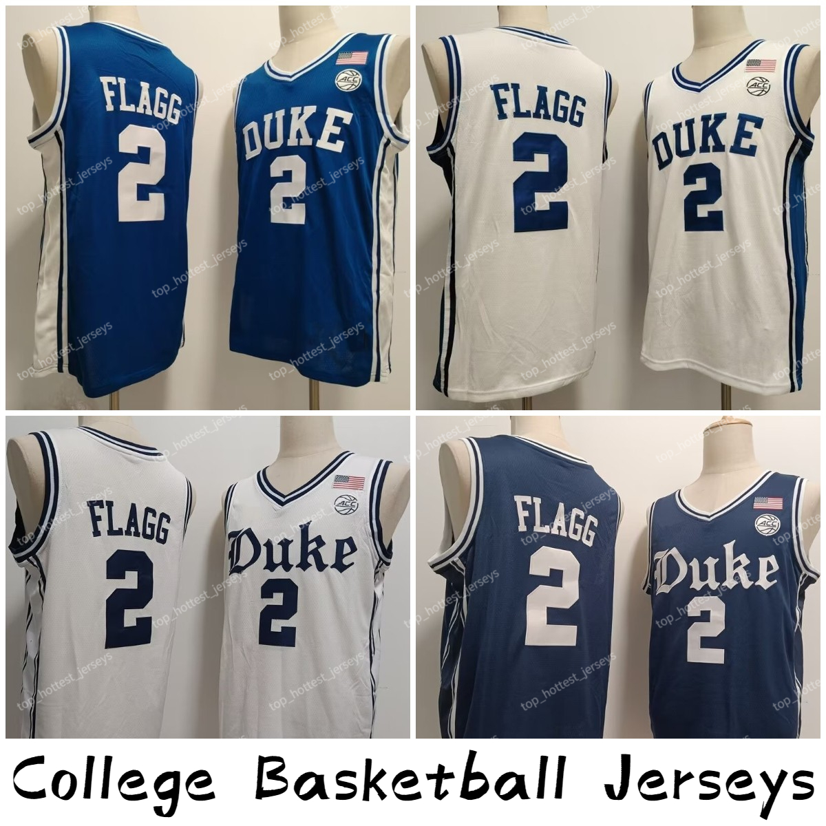 Cooper Flagg Jersey 2 Duke College Basketball Royal Blue Men Basketball Jerseys Stitched