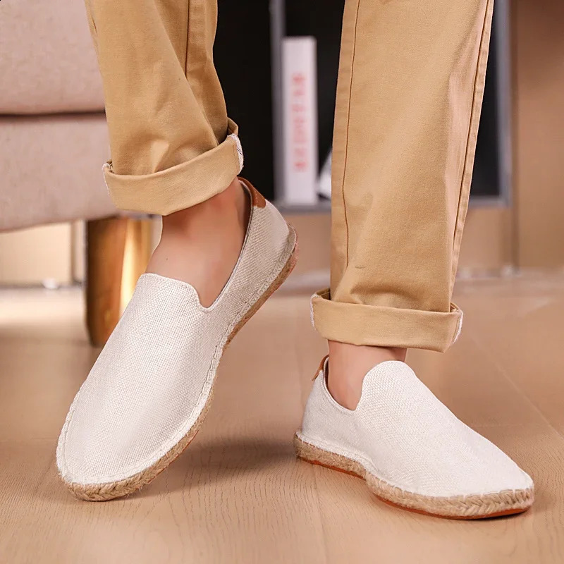 Espadrilles womens shoe patch work slider summer shoes mens shoes breathable canvas shoes Jute packaging shoes unisex 240930