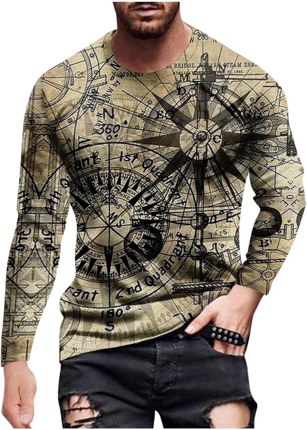 Long Sleeve Shirts for Men sweatshirt 2023 Autumn Casual T Shirt Graphic Abstract eeve Print Fashion Shirts Designer Vintage Blouse Tops Streetwear Ca