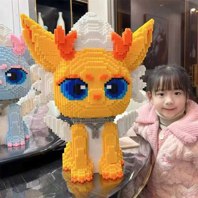 Water Dragon Princess Building Blocks for ChildrenSmall ParticlePuzzle Assembly ToyOrnament Gift for GirlsNew50cm W250102